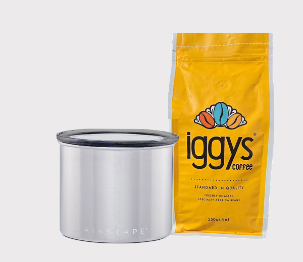 AIRSCAPE SMALL (BRUSHED SILVER) & 250GR COFFEE BUNDLE