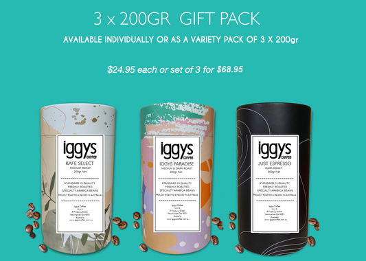 IGGYS COFFEE 3 x 200GR CYLINDER GIFT PACK